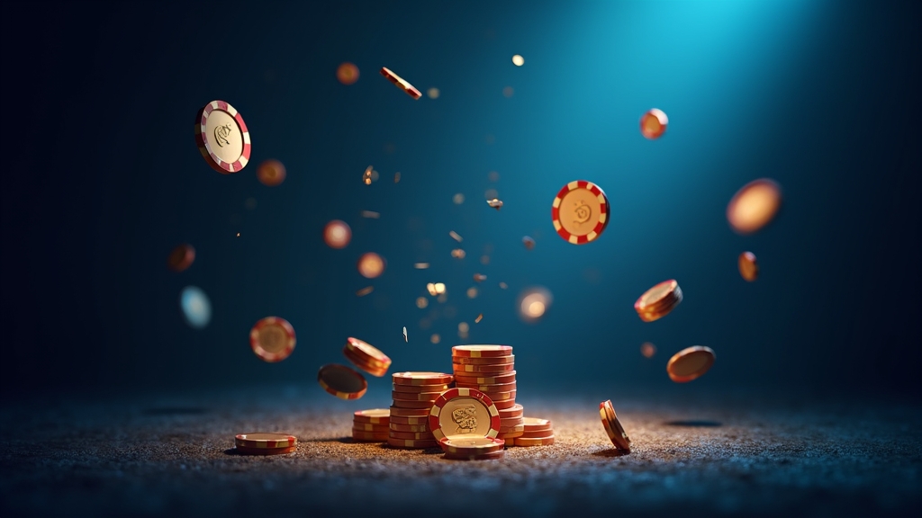 Ecrã de casino com oferta sem depósito, fichas e ícones de rodadas grátis